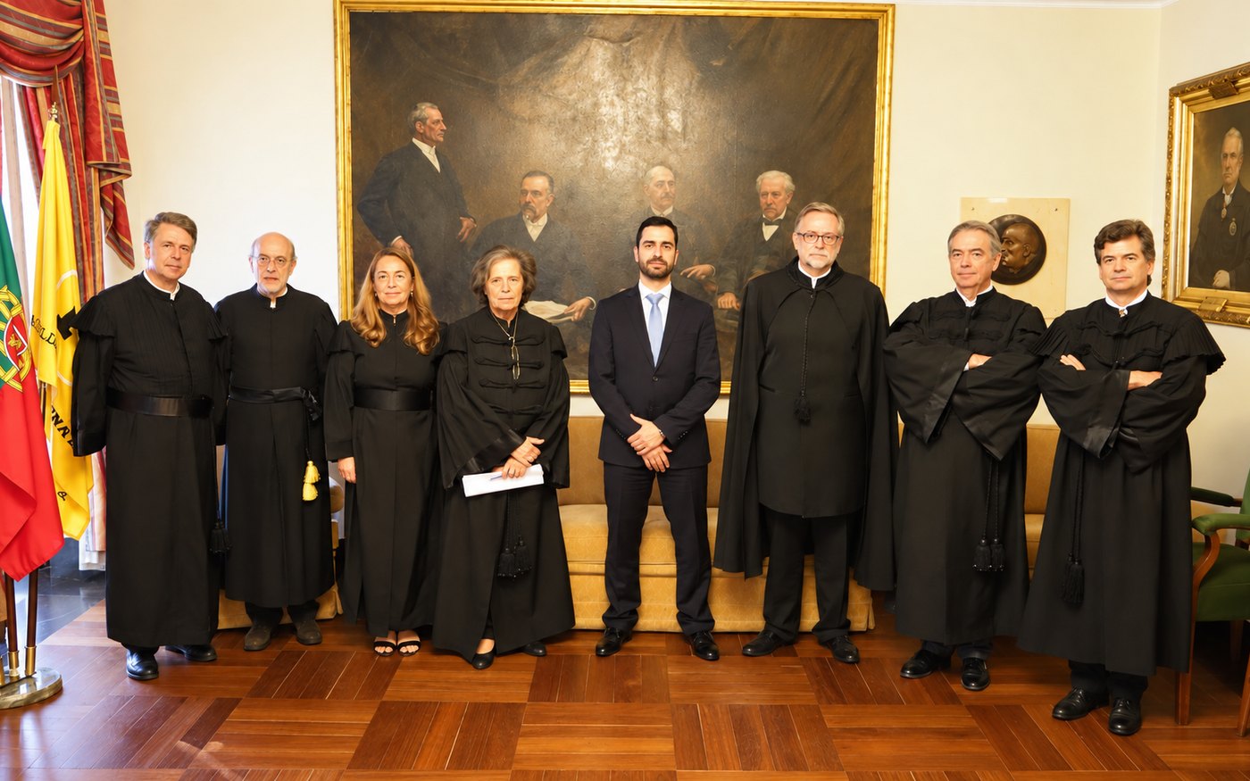 Pedro Zuzarte com o júri das provas de doutoramento na Faculdade de Medicina da Universidade de Lisboa
